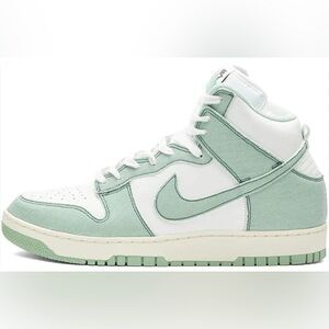 Nike Dunk Women 1985 Enamel Green Denim Sail‎ White Retro High Top Sneaker Sz 10